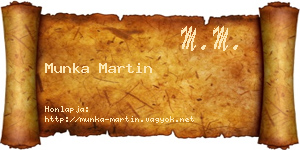 Munka Martin névjegykártya