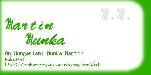 martin munka business card